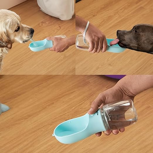 Pet Bowl Cap Water Bottle | Leak Proof | Lightweight | Water Dispenser for Pets | Ideal for Travel, Hiking, and Walking (350ml)